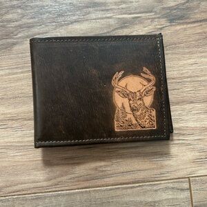 Cabellas Brown Wallet with Deer Design